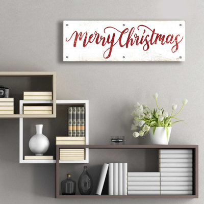«Merry Christmas Cursive» par Cindy Jacobs, art mural en verre acrylique