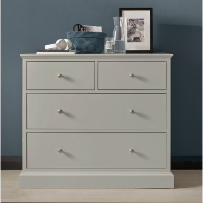Carolina Solid Wood 98cm W 4 - Drawer Chest of Drawers