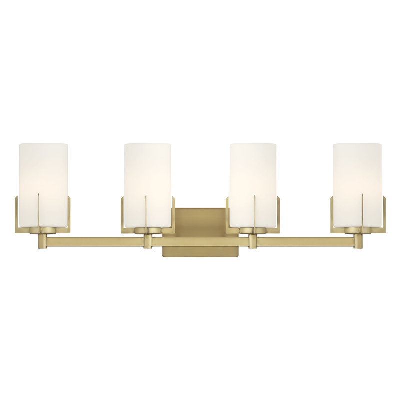 Meuble-lavabo 4 lumières 30,5 po de large Alylah, H 9,5 po x l 30,5 po x P 7 po, Laiton, Quatre lumières