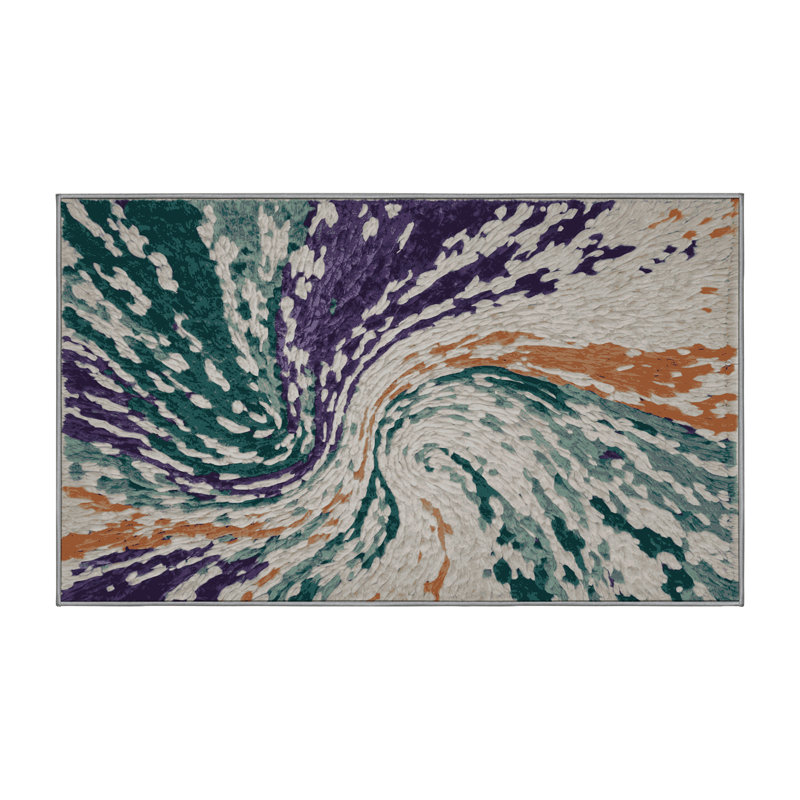 Tapis gris lavable à la machine, Rectangle 4 pi x 6 pi
