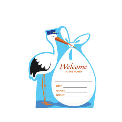 It's a Boy Stork Cardboard Standup