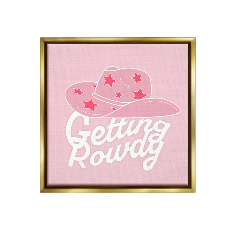 «Country Getting Rowdy Floater Frame» par Corrine Rose, conception sur toile, Cadre flottant métallique doré