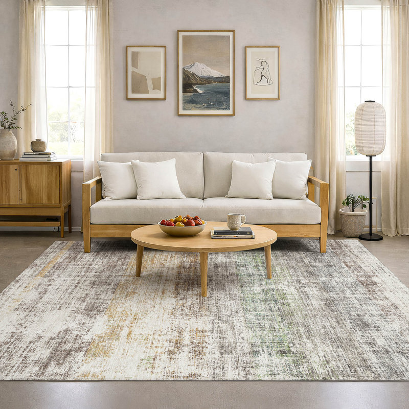 Tapis de qualité supérieure lavable à la machine Mayfield AMF2388, Mastic, 5 pi x 7 pi 6 po