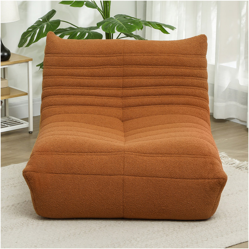 Fauteuil à billes, canapé à billes avec mousse haute densité pour la chambre à coucher, brun, Tissu brun