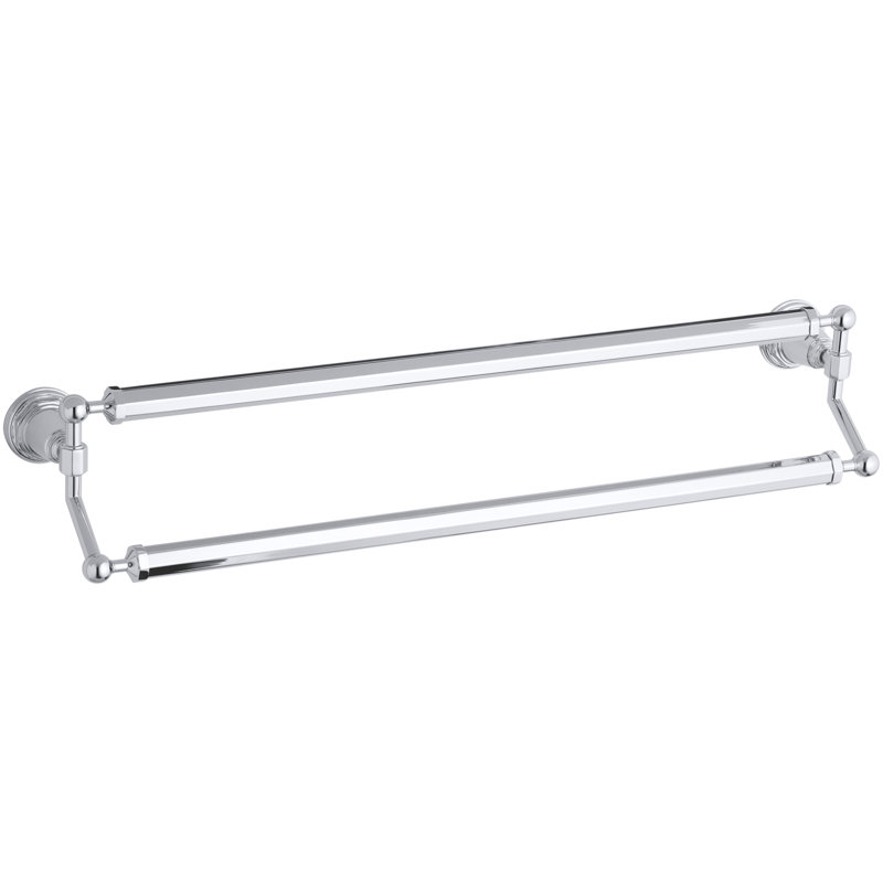 Porte-serviettes mural double 26,25 po Pinstripe®, Chrome poli
