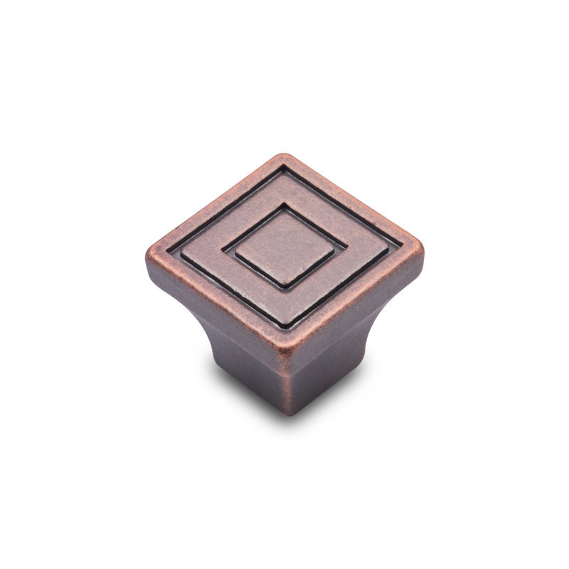 CK Series Square Knob, Small, Distressed Copper