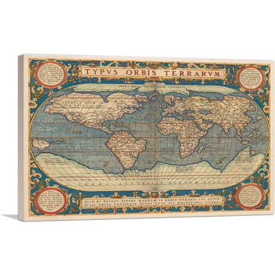 «Typus Or bis Terrarum 1587» par Abraham Ortelius, impression sur toile tendue