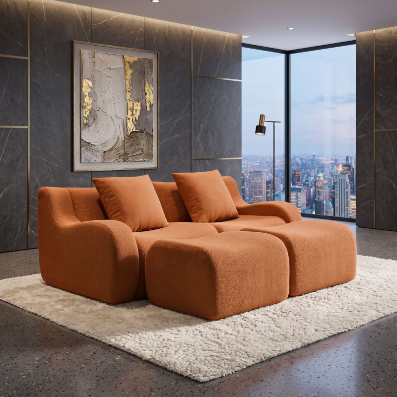 Canapé modulaire Teddy, Orange