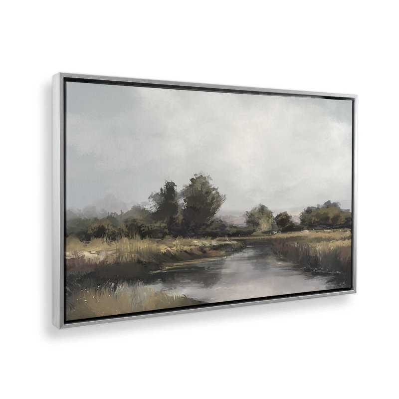 «Spring River» par Garima Dhawan, reproduction d'art sur toile, H 12 po x l 16 po, Cadre flottant, Brun