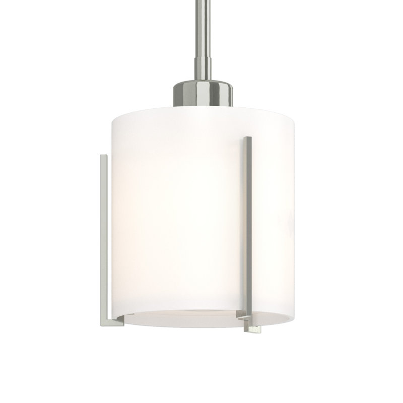 Exos 1 - Light Single Cylinder Pendant with Opal Shade, Sterling, Small