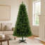 Arbre de Noël artificiel à charnière en PVC 6pi non éclairé, 582 branches, arbre des Fêtes, support en plastique à 4 pieds