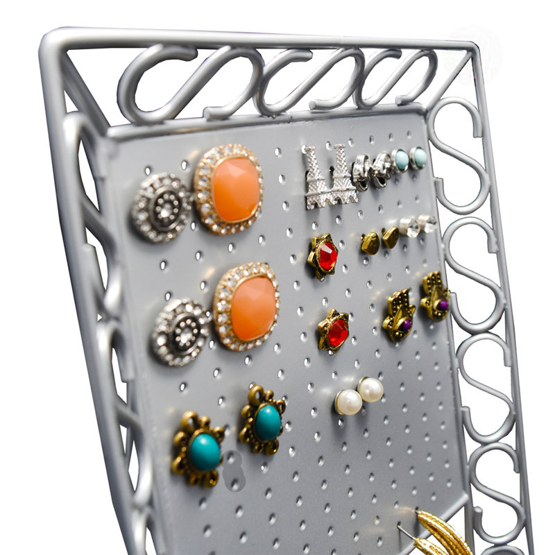 Mini support à bijoux en métal, Argent