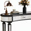Console 47 po avec miroir demi-lune en verre cannelé et tiroir en cristal-518154443-518154420