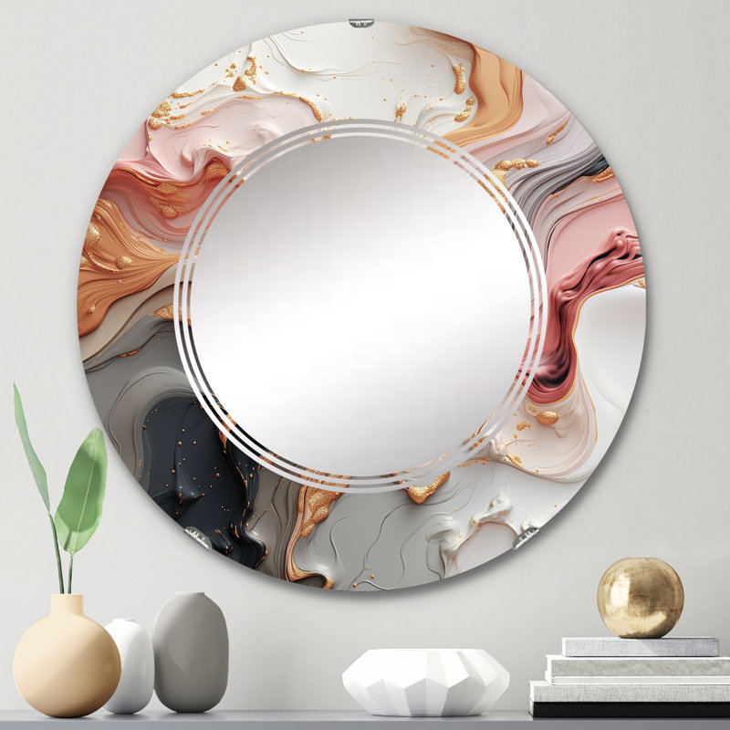 Angetenar - Miroir mural moderne rond, 24 po x 24 po