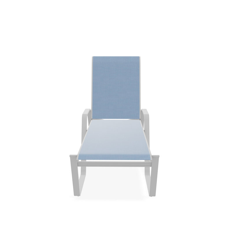 Chaise longue empilable Aruba II, Ciel, Blanc