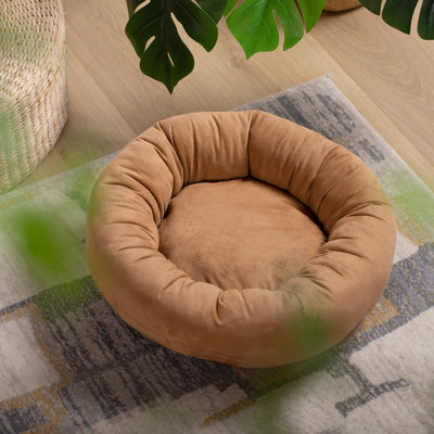 Luxury Dog Bed, Round Donut, Anti Slip & Machine Washable