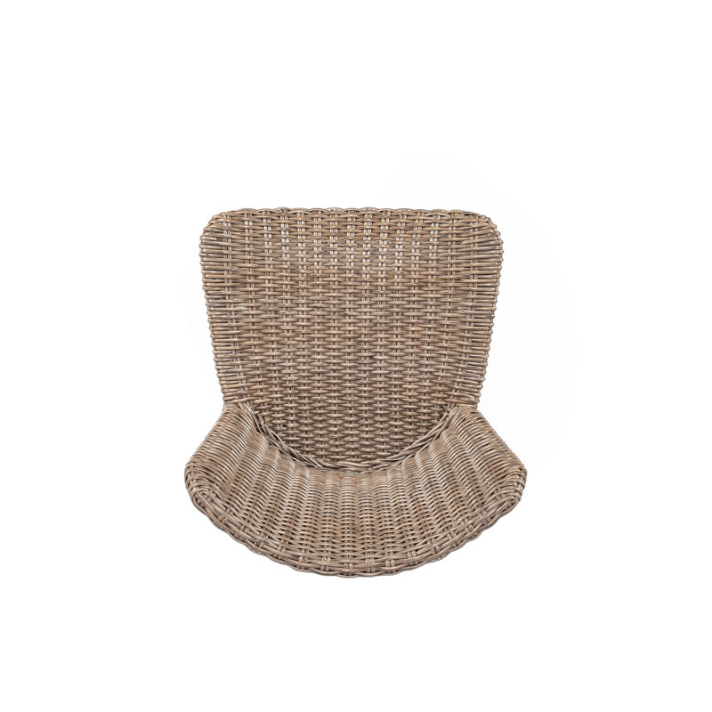 Tabouret de bar d'extérieur Lymington, bois de teck avec osier, ensemble de 2, Brun clair / teck