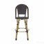 Ensemble de 2 tabourets de bar 29,5 po d'extérieur en rotin et aluminium français, finition noire et bambou