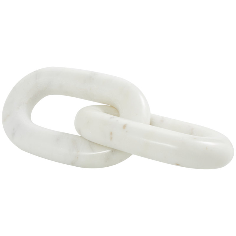 Magaret Abstract Figurines & Sculptures, 2.45" H x 8.85" W x 3.65" D, White