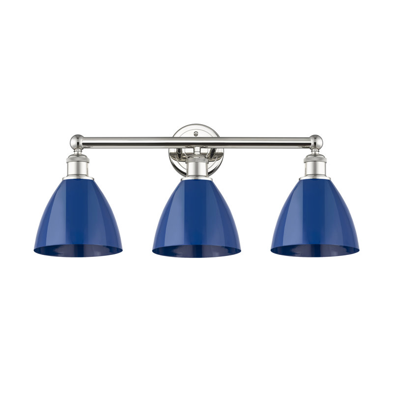 Anglie 3 - Light Dimmable Vanity Light, Blue, Polished Nickel