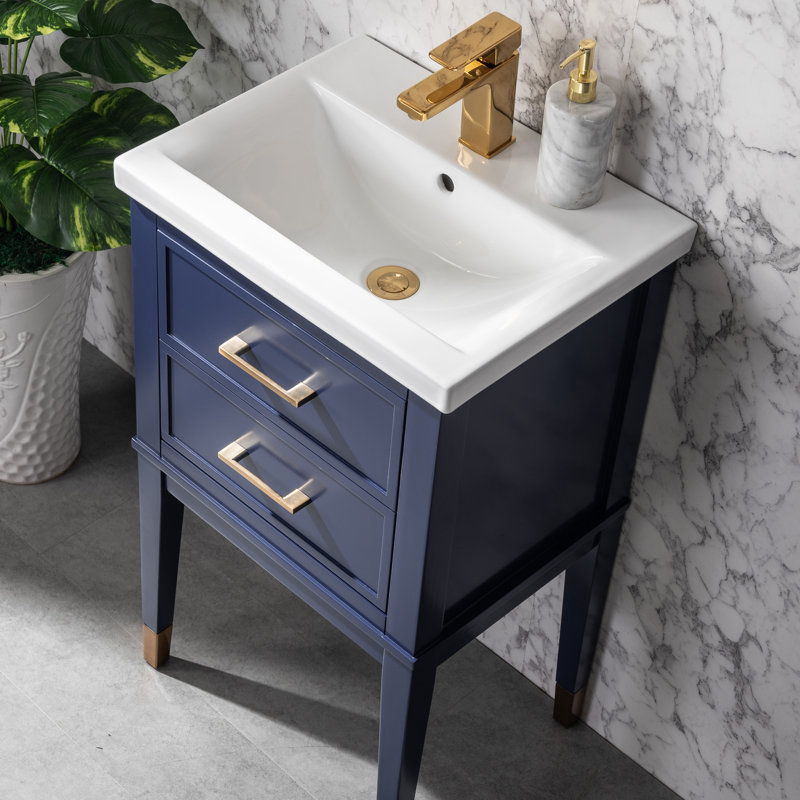 Ensemble de meuble-lavabo simple 20 po Deon, bleu