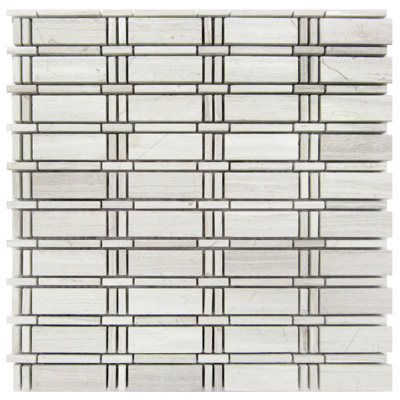 Stream Line 1"x2" Wood Mosaic Wall & Floor Tile