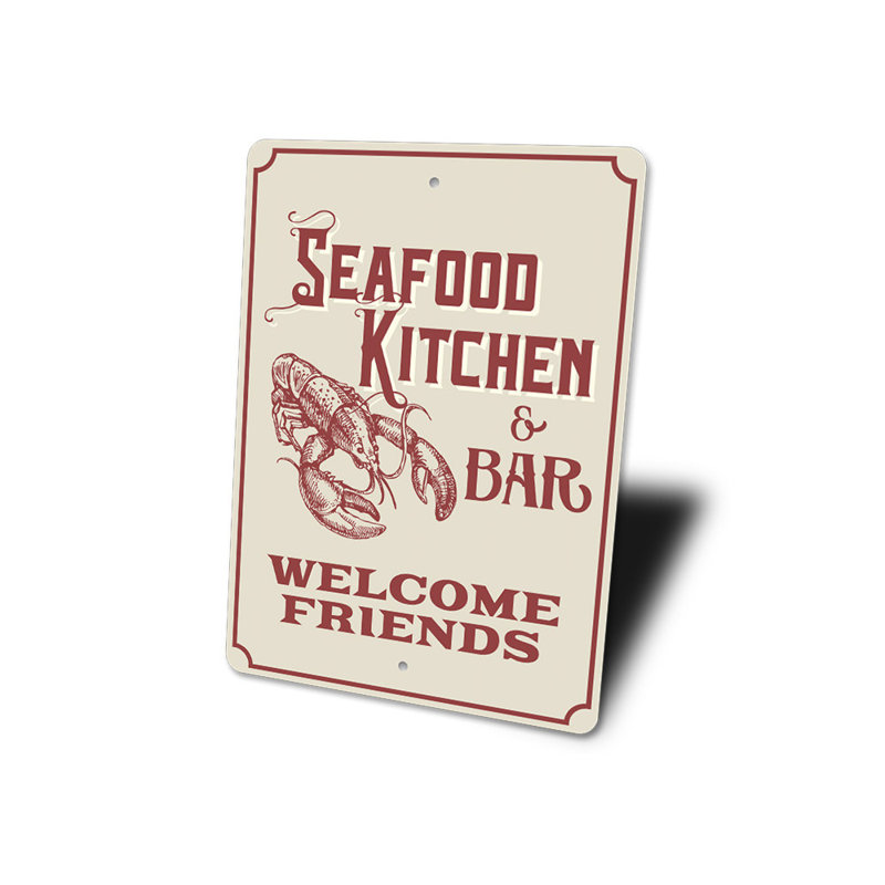 Plaque de cuisine et bar à fruits de mer, H 18 po x l 12 po x P 0,06 po