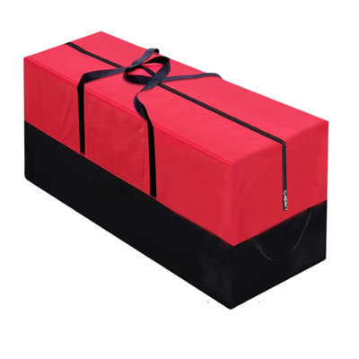 Sac de rangement pour arbre de Noël pour arbres artificiels jusqu'à 10 pi, rouge avec poignées et fermeture à glissière