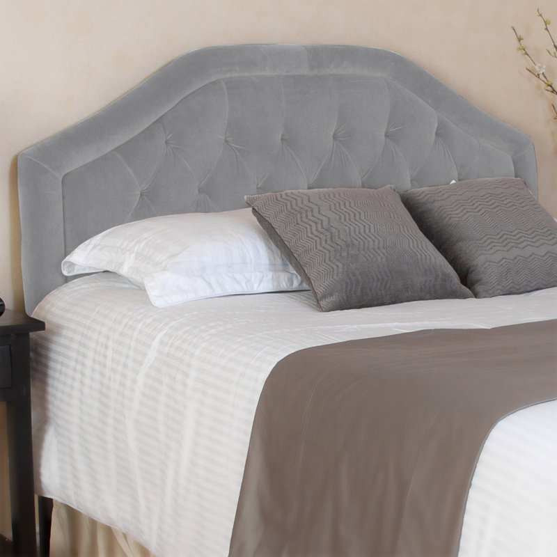 Lemaster Upholstered Panel Headboard, Light Gray, King