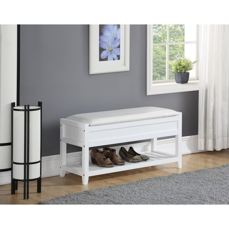 Banc avec rangement pour chaussures Rouen, blanc, Blanc