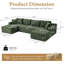 Canapé modulaire de 134 po Cloud Couch, modulaire avec porte-gobelet et poche de rangement, canapés en os en velours côtelé sans os, canapé dans une boîte, aucun assemblage requis, canapé vert pour le salon-195921898