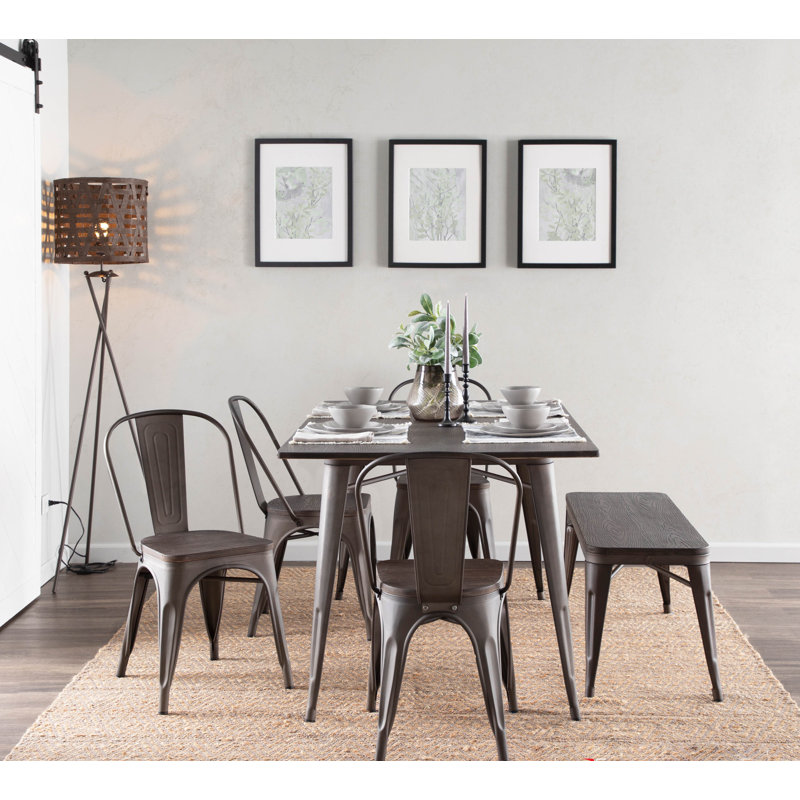 Christie 17.5'' H Dining Chair, Antique/Espresso Wood