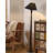 Solid Wood Floor Lamp With Tapered Fabric Shade