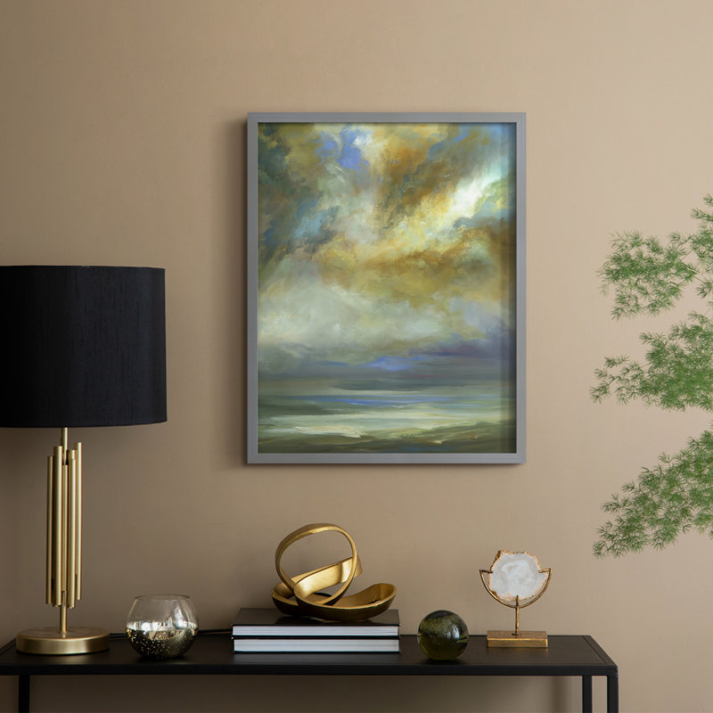 Breaking Clouds, reproduction encadrée - bois massif, H 11 po x l 9 po, Gris