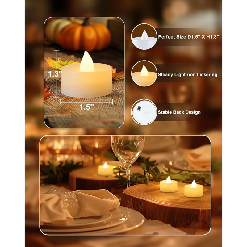 Flameless Tealight Candle, Light Ivory