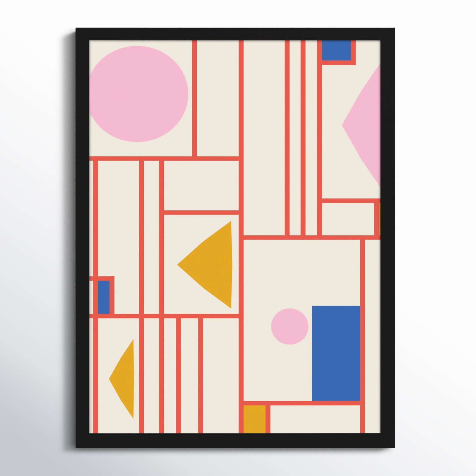 Framed Shapes by Beth Vassalo, Black, 25" H x 19" W x 1" D