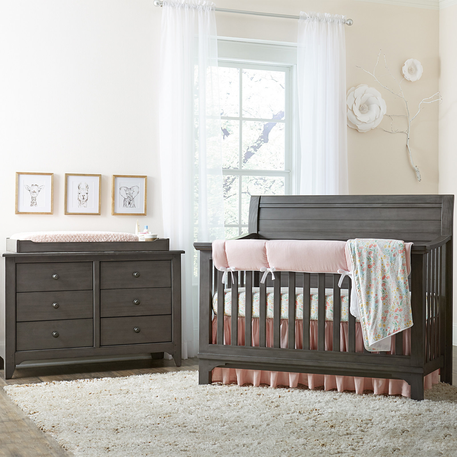 Mabank 3 -in-1 Convertible Crib, Dusk Gray