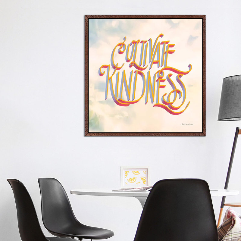 Cultivate Kindness by Sara Zieve Miller - Print on Canvas, Classic Brown Wood Floater Framed