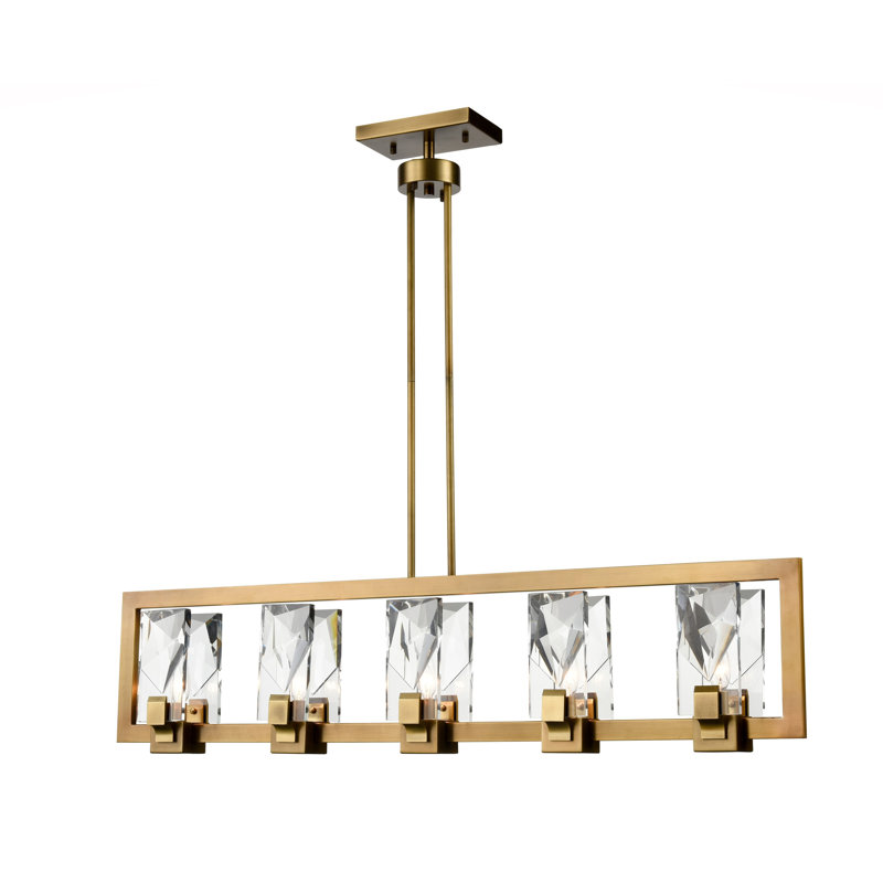 Luminaire suspendu carré / rectangulaire à 5 lumières pour îlot de cuisine