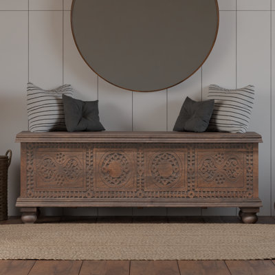 Aarohi Bonney Carved Storage Bench