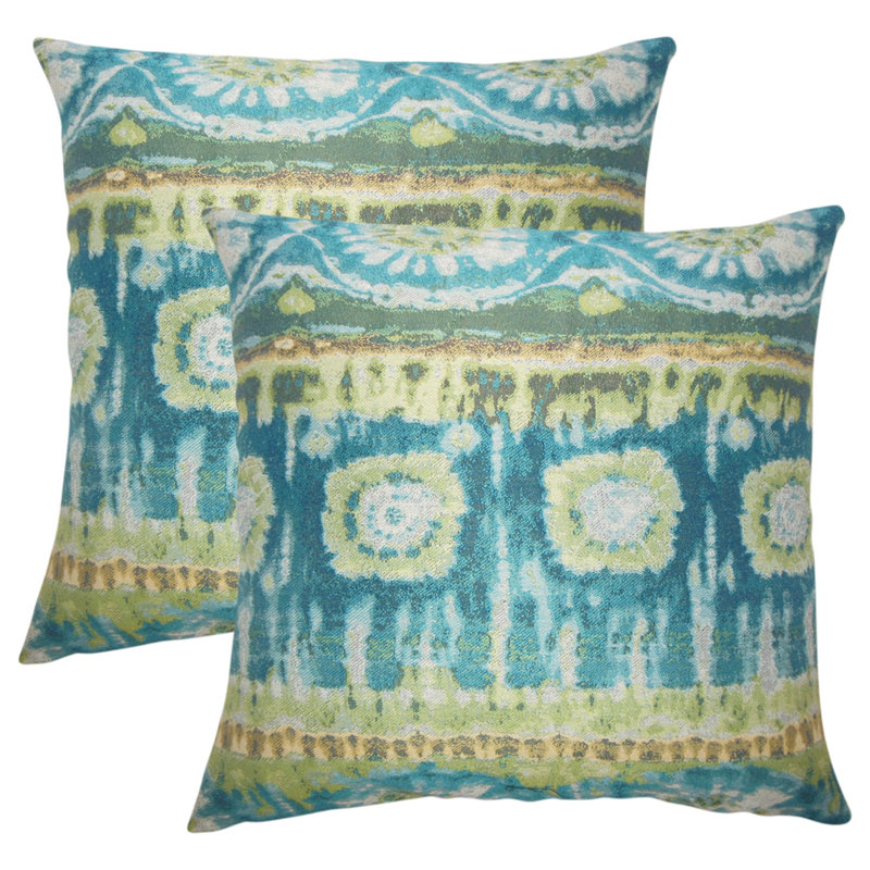 Tracy Ikat Feather Reversible Throw Pillow