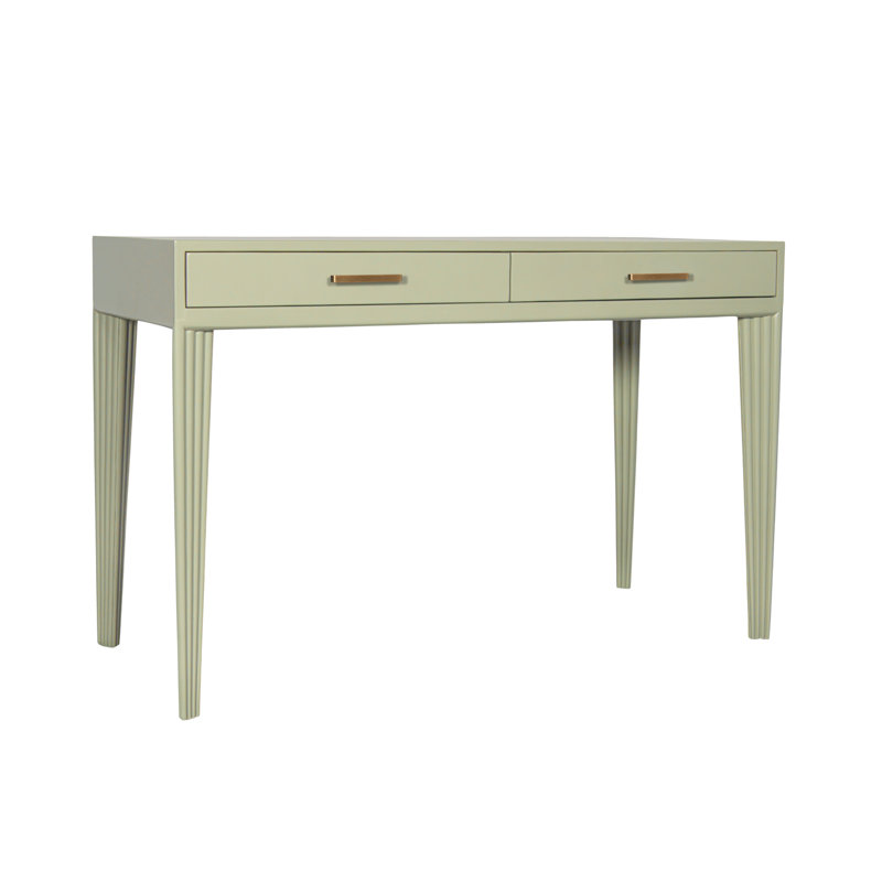 Gauthier Solid Wood Writing Desk, Celery Green