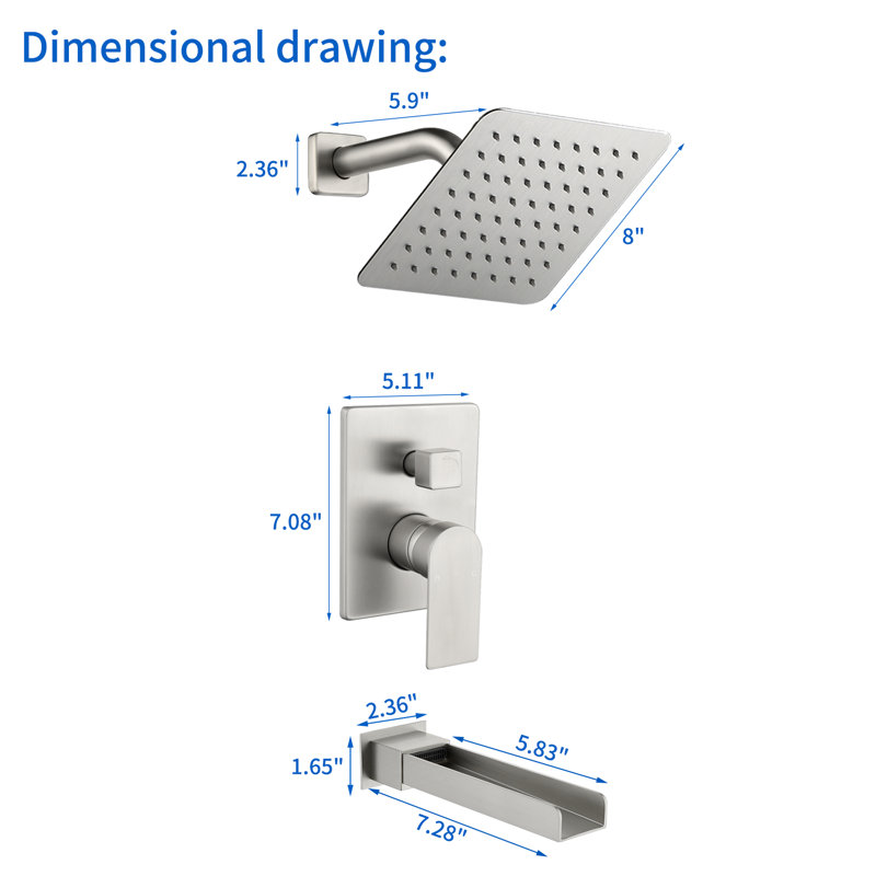 Bath And Shower Faucet Trim, Brushed Nickel