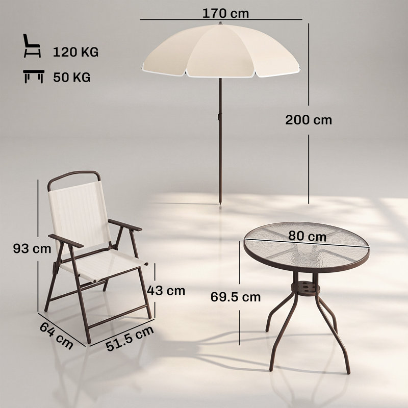 Steel Patio Dining Set Table,
