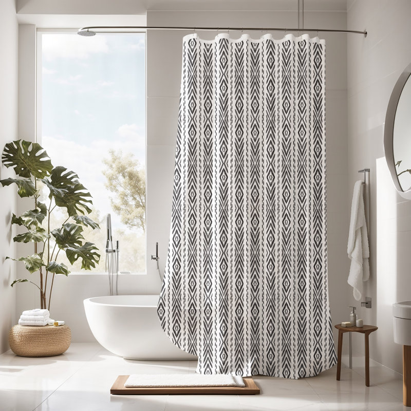 Striped Shower Curtain, 83" H x 70" W