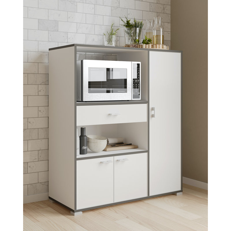 101cm Kitchen Pantry, Matt White/Black