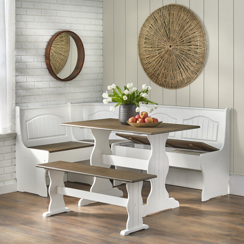 Rahman 3 - Piece Dining Set, White/Walnut