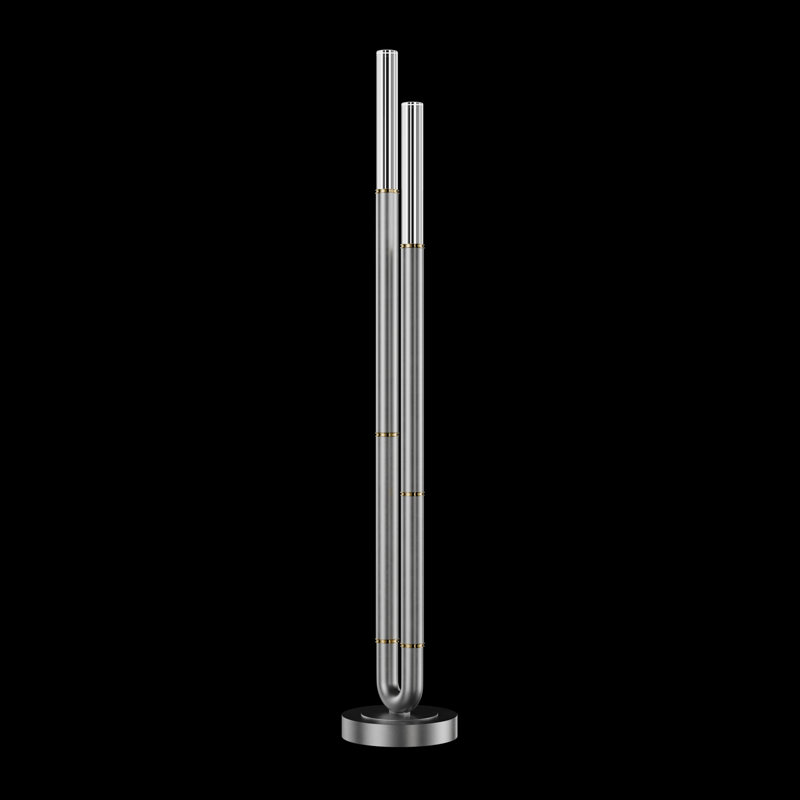 Antonia 71.5"H Floor Lamp, Silver Leaf/Brass