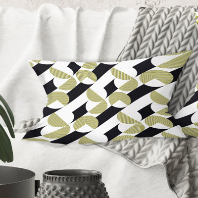 Coussin décoratif abstrait imprimé rétro géométrique II - Mid-Century