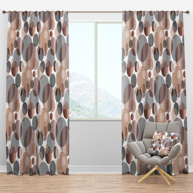 Panneau de rideau simple semi-diaphane avec passe-tringle Mid-Century, l 52 po x L 108 po